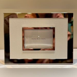 Dana Buchman Silver White Picture Frame Gift Box Modern Photo Frame